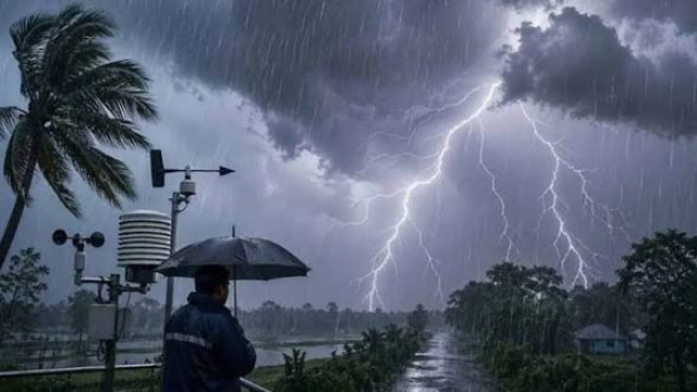 দেশের ১০টি অঞ্চলে ৬০ কিলোমিটার বেগে শক্তিশালী ঝড় ও বজ্রসহ বৃষ্টিপাত হতে পারে বলে