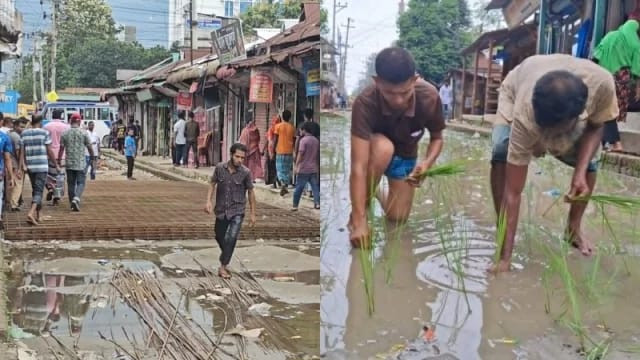 গাজীপুরের শ্রীপুর উপজেলার নয়নপুর-বরমী সড়কের সংস্কারকাজ দীর্ঘদিন ধরে বন্ধ থাকায় ক্ষোভ প্রকাশের অভিনব...