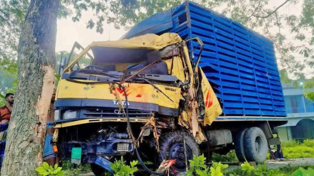 যশোরের শার্শায় নিয়ন্ত্রণ হারিয়ে সড়কের পাশের একটি রেইনট্রি কড়ইগাছে ধাক্কা দিয়েছে মুরগির বাচ্চাবাহী কা...